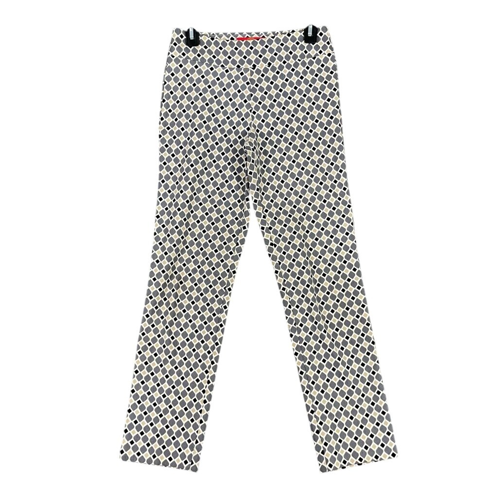 Krazy Larry Pants Womens 2‎ Geometric Slim Straight Leg Slacks Formal USA made